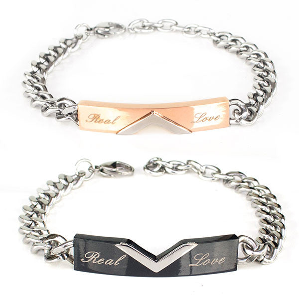 Perhiasan Gelang Couple Stainless Vernyx Real Love - VERNYX