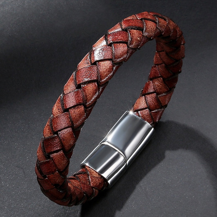 Perhiasan Gelang Pria Leather Vernyx Diamond Cork - VERNYX