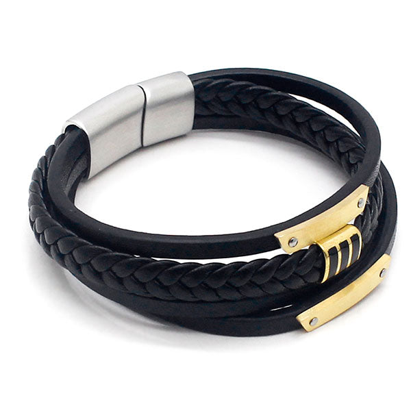 Perhiasan Gelang Leather Pria Vernyx Luxiora - VERNYX