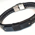Perhiasan Gelang Pria Leather Vernyx Braid Platting