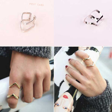 Aksesoris Cincin Wanita Vernyx Double V - VERNYX