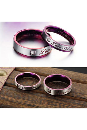 Perhiasan Cincin Couple Pasangan Vernyx Love Magenta - VERNYX