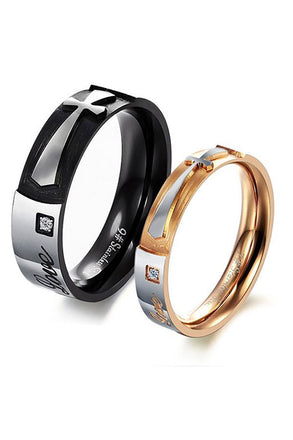 Perhiasan Cincin Couple Pasangan Vernyx Cross Romance - VERNYX