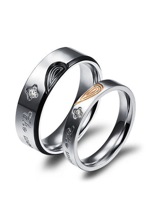 Perhiasan Cincin Couple Pasangan Vernyx Heart Print - VERNYX