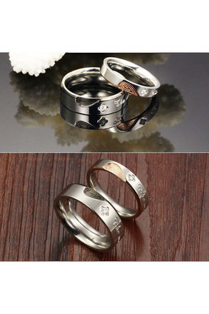 Perhiasan Cincin Couple Pasangan Vernyx Heart Print - VERNYX