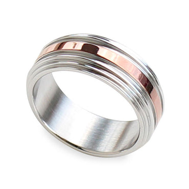 Perhiasan Cincin Stainless Pria Vernyx Brown Stack - VERNYX