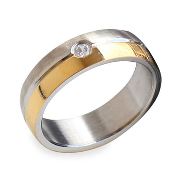 Perhiasan Cincin Stainless Pria / Wanita Vernyx Split Gold - VERNYX