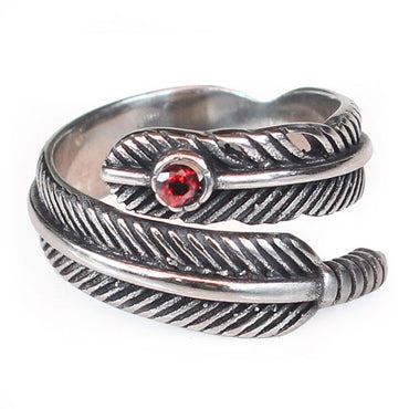 Perhiasan Cincin Gothic Stainless Vernyx Pria Charm Feather - VERNYX