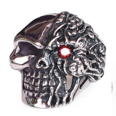 Perhiasan Cincin Gothic Stainless Vernyx Pria Two Face - VERNYX