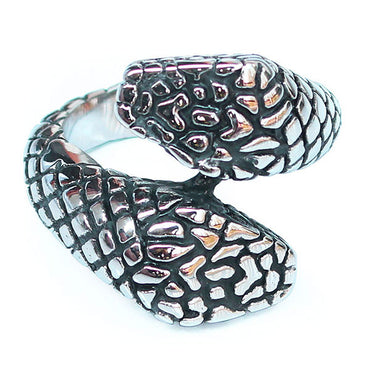 Perhiasan Cincin Gothic Stainless Pria Vernyx Double Snake - VERNYX