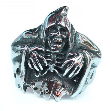 Perhiasan Cincin Gothic Stainless Pria Vernyx Necromancer - VERNYX