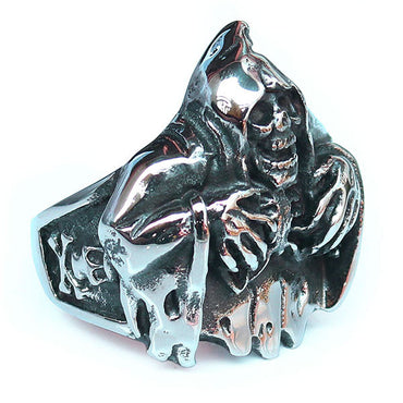 Perhiasan Cincin Gothic Stainless Pria Vernyx Necromancer - VERNYX