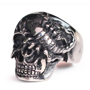Perhiasan Cincin Gothic Stainless Pria Vernyx Skull Scorpion - VERNYX