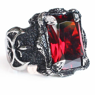 Perhiasan Cincin Gothic Stainless Pria Vernyx Crystal Elder - VERNYX