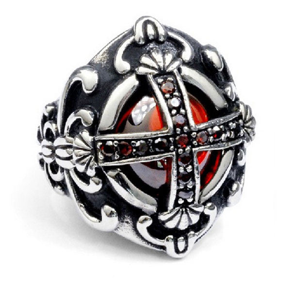 Perhiasan Cincin Gothic Stainless Pria Vernyx Crown - VERNYX