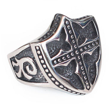 Perhiasan Cincin Gothic Stainless Vernyx Pria Cross Templar - VERNYX