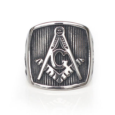 Perhiasan Cincin Gothic Stainless Pria Vernyx Freemason - VERNYX