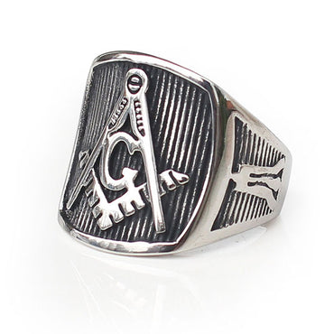 Perhiasan Cincin Gothic Stainless Pria Vernyx Freemason - VERNYX