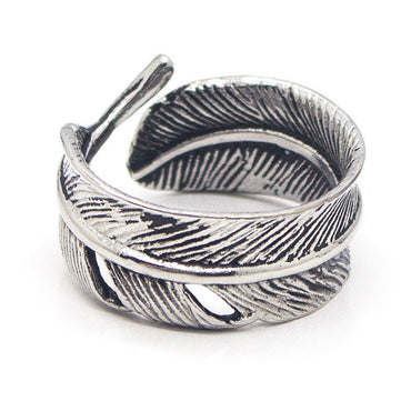 Perhiasan Cincin Gothic Pria Stainless Vernyx Twist Feather - VERNYX