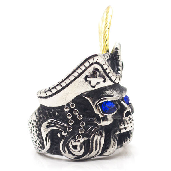 Perhiasan Cincin Gothic Pria Vernyx Blue Stone Pirate - VERNYX