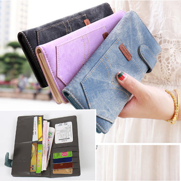 Dompet Panjang Wanita Pretty Zys Back Denim - VERNYX