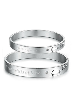 Perhiasan Gelang Couple Pasangan Stainless Vernyx Love Footprint - VERNYX