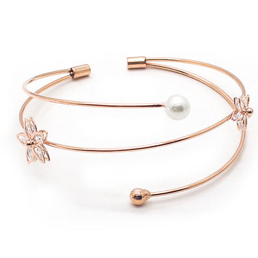 Perhiasan Gelang Stainless Wanita Vernyx Pearlist - VERNYX