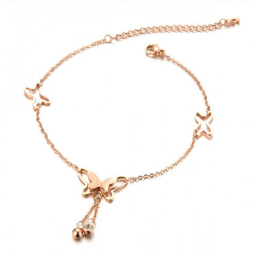 Perhiasan Gelang Kaki Stainless Wanita Vernyx Butterfly - VERNYX
