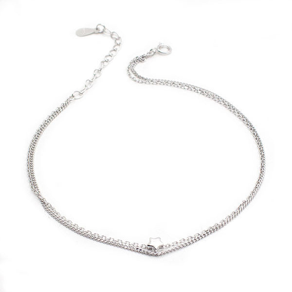 Perhiasan Gelang Kaki Wanita Silver Plated Vernyx Star Twinkle - VERNYX