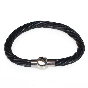 Perhiasan Gelang Kulit Pria Vernyx Twisted Sphere - VERNYX