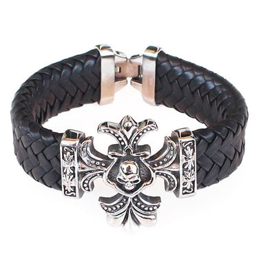 Perhiasan Gelang Kulit Pria Vernyx Tribal Skull - VERNYX