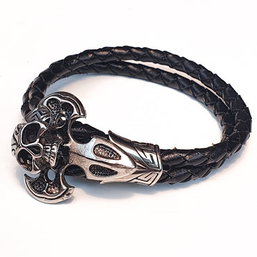 Perhiasan Gelang Pria Leather Vernyx Necromancer
