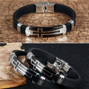 Perhiasan Gelang Silica Pria Vernyx Felden Cross - VERNYX