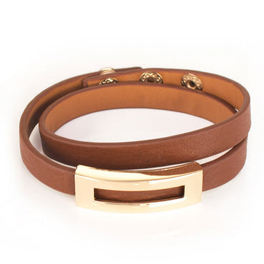 Perhiasan Gelang Leather Wanita Vernyx Symetric - VERNYX