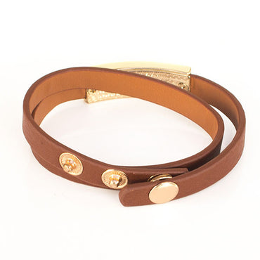 Perhiasan Gelang Leather Wanita Vernyx Symetric - VERNYX
