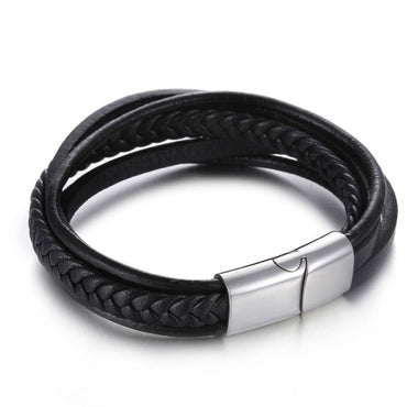 Perhiasan Gelang Pria Leather Vernyx Holy Multi Braid - VERNYX