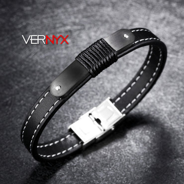 Perhiasan Gelang Leather Pria Vernyx Delplato