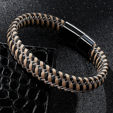 Perhiasan Gelang Leather Pria Vernyx Infussion - VERNYX
