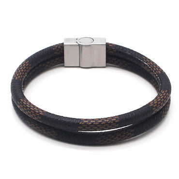 Perhiasan Gelang Leather Pria Vernyx Double Band - VERNYX