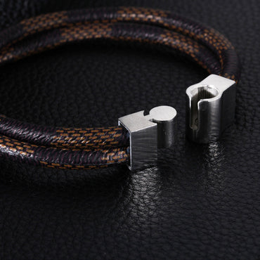 Perhiasan Gelang Leather Pria Vernyx Double Band - VERNYX