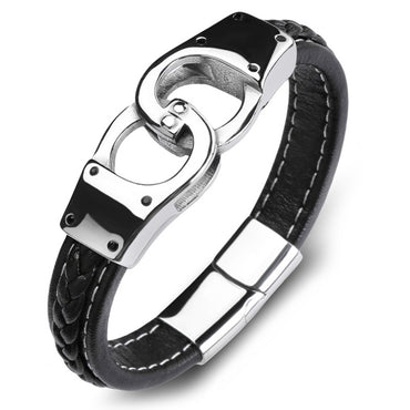 Perhiasan Gelang Leather Pria Vernyx Handcuff - VERNYX