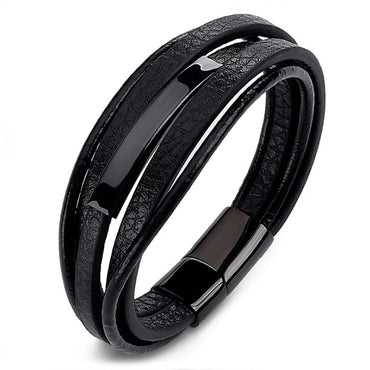 Perhiasan Gelang Leather Pria Vernyx Fleebox - VERNYX