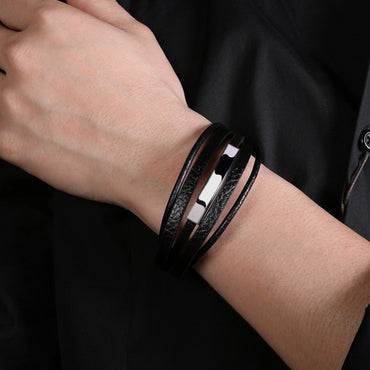 Perhiasan Gelang Leather Pria Vernyx Fleebox - VERNYX