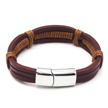 Perhiasan Gelang Leather Pria Vernyx Wellfago - VERNYX