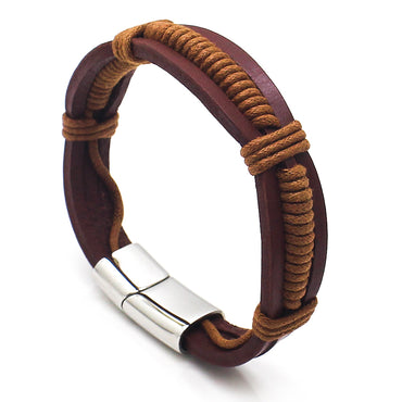 Perhiasan Gelang Leather Pria Vernyx Wellfago - VERNYX