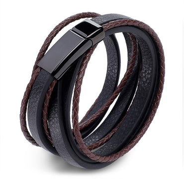 Perhiasan Gelang Leather Pria Vernyx Therawolf - VERNYX