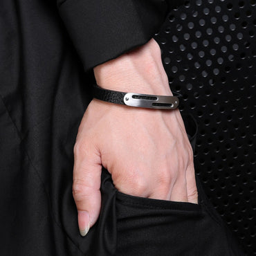 Perhiasan Gelang Leather Pria Vernyx Plate Shard - VERNYX