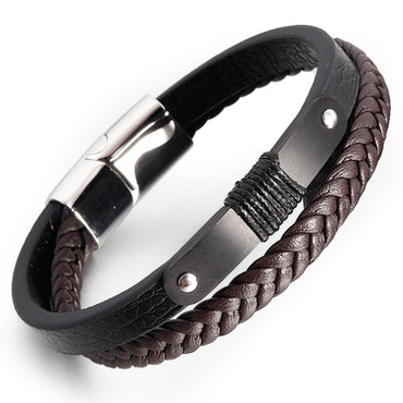 Perhiasan Gelang Kulit Pria Vernyx Binding Divergen - VERNYX