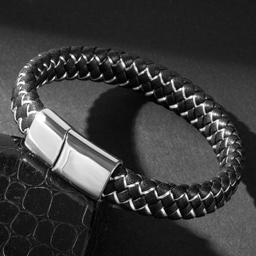 Perhiasan Gelang Leather Pria Vernyx Serpentine - VERNYX
