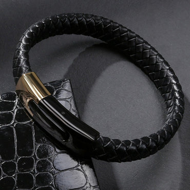 Perhiasan Gelang Leather Pria Vernyx Sinclare Fusion - VERNYX